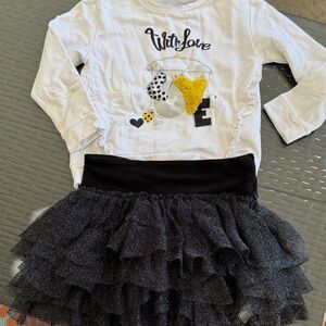 Mayoral White Top with Yellow and Black Accents